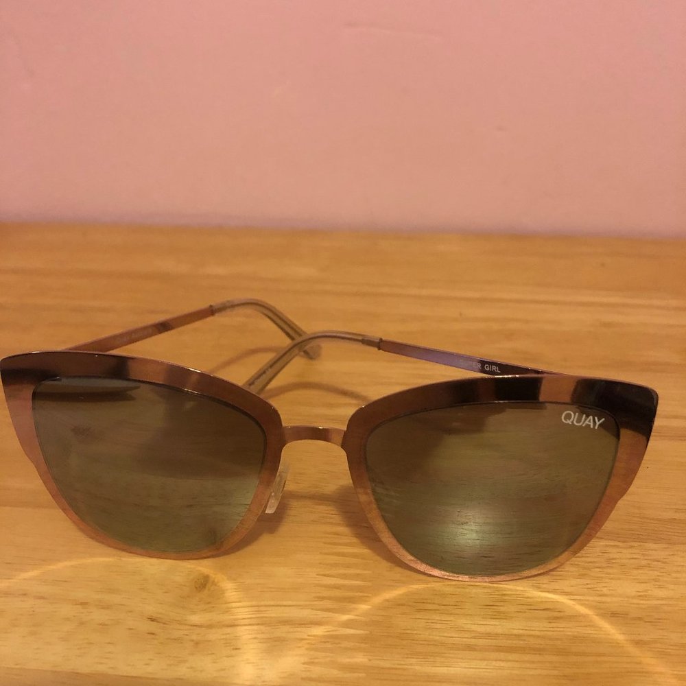 Quay Australia rose gold sunglasses cat eye